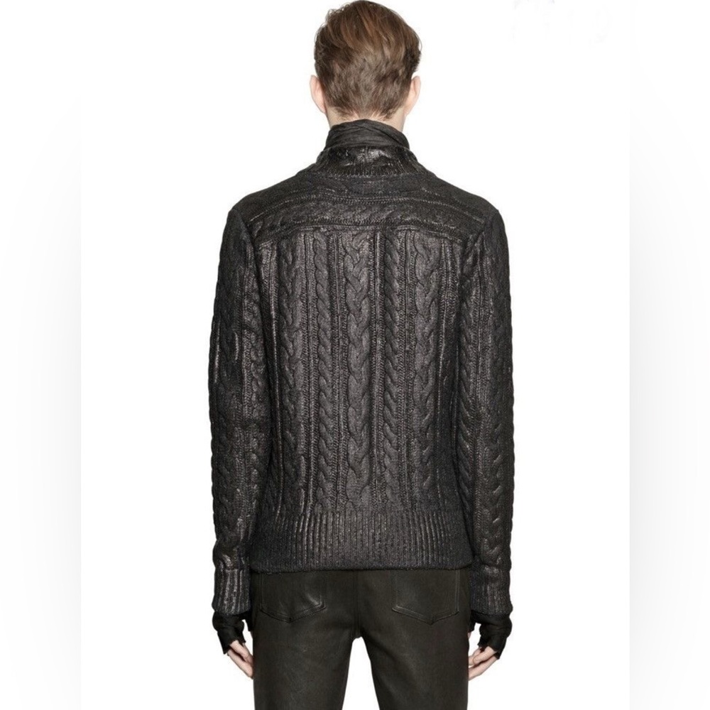 John Varvatos Collection Foil Cable knit sweater Size medium - Picture 2 of 15